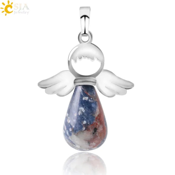 Scot Gifts CSJA Natural Gem Stone Angels Pendant