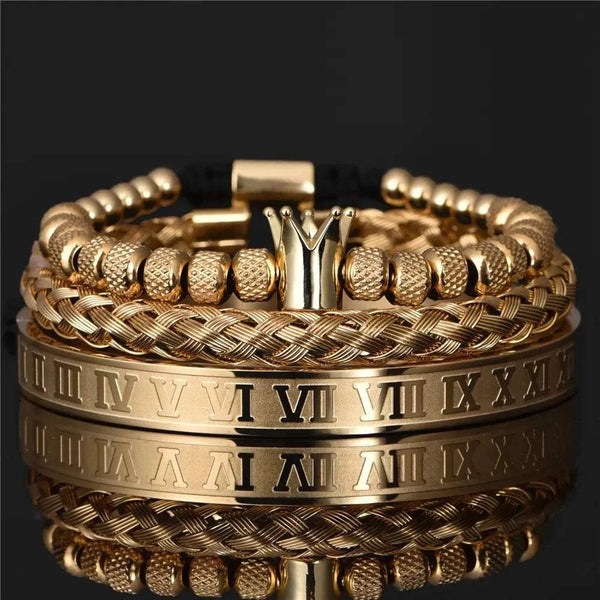 ATTYIRENA Unisex Crown Charm Bracelet Set
