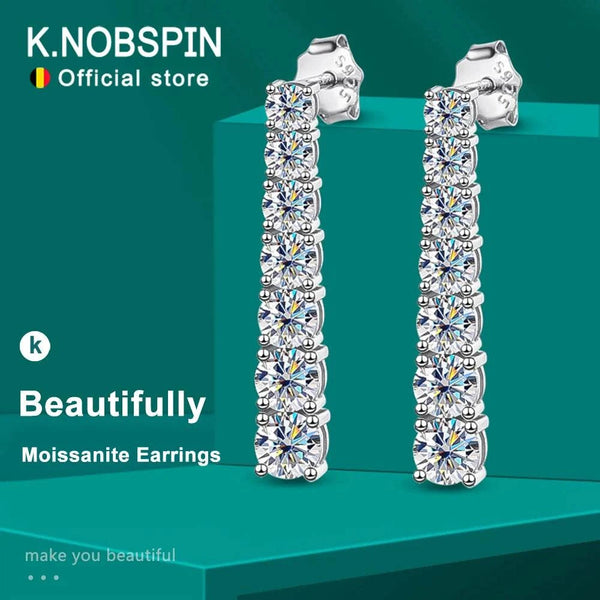 Scot Gifts Knobspin Sterling Silver Moissanite Stud Earrings Set